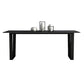 Rectangle Shape Two-Color Dining Table Industrial Double Pedestal Table for Dining Room Black Gold Without Chairs Clearhalo ' dining_table' 'Dining Tables & Seating' 'Dining Tables' 'furn' 'furn_dining_table' 'Furniture' 'furniture_dining_table' 'Kitchen & Dining Furniture' 'kitchen&dining_furn' 'kitchen' 'kitchen_dining_table' 3970409