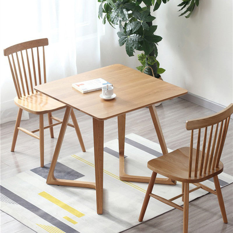 Double Pedestal Oak Solid Wood Dinette Table Modern Style Dining Table Clearhalo ' dining_table' 'Dining Tables & Seating' 'Dining Tables' 'furn' 'furn_dining_table' 'Furniture' 'furniture_dining_table' 'Kitchen & Dining Furniture' 'kitchen&dining_furn' 'kitchen' 'kitchen_dining_table' 3970418