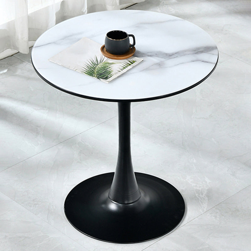 Round Shape Dining Table Simplicity Style Tulip Base Table for Dining Room Black White Without Chairs Clearhalo ' dining_table' 'Dining Tables & Seating' 'Dining Tables' 'furn' 'furn_dining_table' 'Furniture' 'furniture_dining_table' 'Kitchen & Dining Furniture' 'kitchen&dining_furn' 'kitchen' 'kitchen_dining_table' 3970437