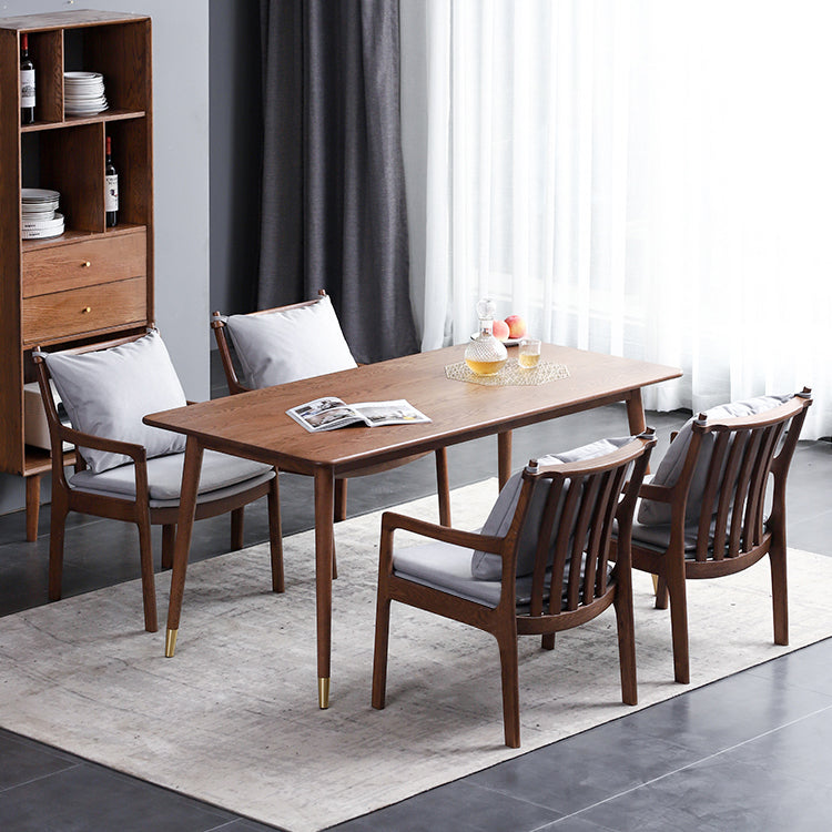 Solid Wood Traditional Luxury Rectangular Dining Table Wood Top Dining Table with 4 Legs Clearhalo ' dining_table' 'Dining Tables & Seating' 'Dining Tables' 'furn' 'furn_dining_table' 'Furniture' 'furniture_dining_table' 'Kitchen & Dining Furniture' 'kitchen&dining_furn' 'kitchen' 'kitchen_dining_table' 3979479