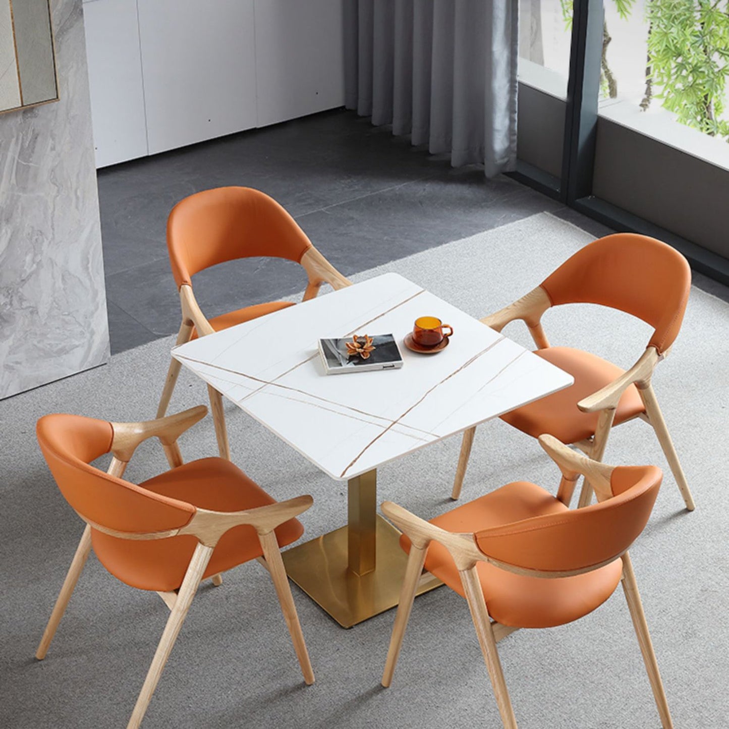 Industrial Square Dinner Table Sintered Stone Table with Metal Base for Home Clearhalo ' dining_table' 'Dining Tables & Seating' 'Dining Tables' 'furn' 'furn_dining_table' 'Furniture' 'furniture_dining_table' 'Kitchen & Dining Furniture' 'kitchen&dining_furn' 'kitchen' 'kitchen_dining_table' 3979519