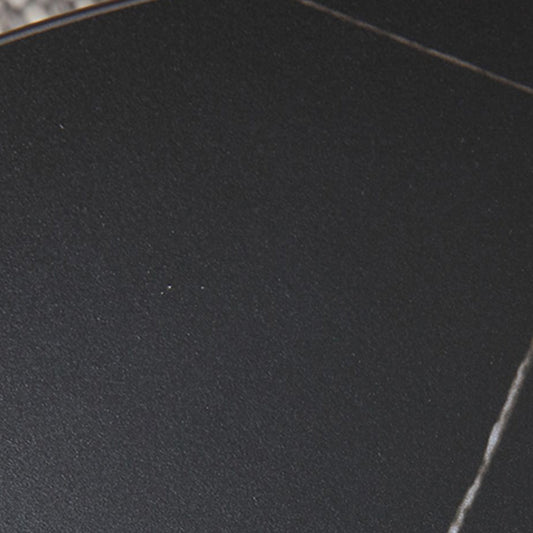 Industrial Square Dinner Table Sintered Stone Table with Metal Base for Home