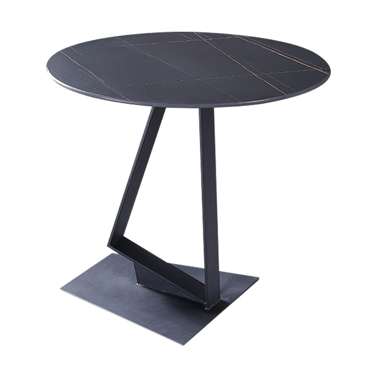 Luxury Sintered Stone Dining Table Single Pedestal Base Round Table for Home Black Without Chairs Clearhalo ' dining_table' 'Dining Tables & Seating' 'Dining Tables' 'furn' 'furn_dining_table' 'Furniture' 'furniture_dining_table' 'Kitchen & Dining Furniture' 'kitchen&dining_furn' 'kitchen' 'kitchen_dining_table' 3979538