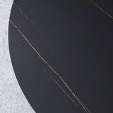 Luxury Sintered Stone Dining Table Single Pedestal Base Round Table for Home Clearhalo ' dining_table' 'Dining Tables & Seating' 'Dining Tables' 'furn' 'furn_dining_table' 'Furniture' 'furniture_dining_table' 'Kitchen & Dining Furniture' 'kitchen&dining_furn' 'kitchen' 'kitchen_dining_table' 3979540