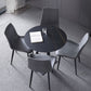 Luxury Sintered Stone Dining Table Single Pedestal Base Round Table for Home Clearhalo ' dining_table' 'Dining Tables & Seating' 'Dining Tables' 'furn' 'furn_dining_table' 'Furniture' 'furniture_dining_table' 'Kitchen & Dining Furniture' 'kitchen&dining_furn' 'kitchen' 'kitchen_dining_table' 3979543