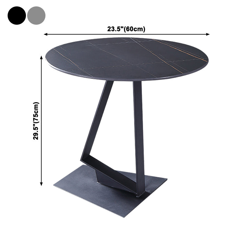 Luxury Sintered Stone Dining Table Single Pedestal Base Round Table for Home Clearhalo ' dining_table' 'Dining Tables & Seating' 'Dining Tables' 'furn' 'furn_dining_table' 'Furniture' 'furniture_dining_table' 'Kitchen & Dining Furniture' 'kitchen&dining_furn' 'kitchen' 'kitchen_dining_table' 3979545