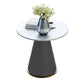 Round Table 23.6'' Dinette Table Traditional Luxury Dinner Room Table with Pedestal Casual White Gray Without Chairs Clearhalo ' dining_table' 'Dining Tables & Seating' 'Dining Tables' 'furn' 'furn_dining_table' 'Furniture' 'furniture_dining_table' 'Kitchen & Dining Furniture' 'kitchen&dining_furn' 'kitchen' 'kitchen_dining_table' 3979550