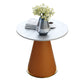 Round Table 23.6'' Dinette Table Traditional Luxury Dinner Room Table with Pedestal Casual White Orange Without Chairs Clearhalo ' dining_table' 'Dining Tables & Seating' 'Dining Tables' 'furn' 'furn_dining_table' 'Furniture' 'furniture_dining_table' 'Kitchen & Dining Furniture' 'kitchen&dining_furn' 'kitchen' 'kitchen_dining_table' 3979553