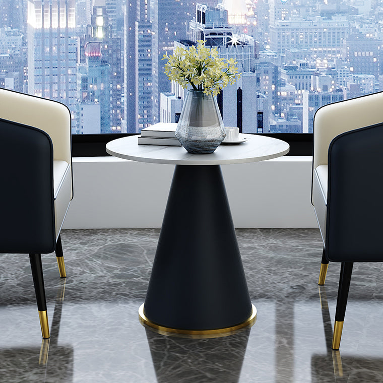 Round Table 23.6'' Dinette Table Traditional Luxury Dinner Room Table with Pedestal Casual Clearhalo ' dining_table' 'Dining Tables & Seating' 'Dining Tables' 'furn' 'furn_dining_table' 'Furniture' 'furniture_dining_table' 'Kitchen & Dining Furniture' 'kitchen&dining_furn' 'kitchen' 'kitchen_dining_table' 3979554