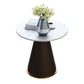 Round Table 23.6'' Dinette Table Traditional Luxury Dinner Room Table with Pedestal Casual White Brown Without Chairs Clearhalo ' dining_table' 'Dining Tables & Seating' 'Dining Tables' 'furn' 'furn_dining_table' 'Furniture' 'furniture_dining_table' 'Kitchen & Dining Furniture' 'kitchen&dining_furn' 'kitchen' 'kitchen_dining_table' 3979556