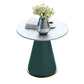 Round Table 23.6'' Dinette Table Traditional Luxury Dinner Room Table with Pedestal Casual White Green Without Chairs Clearhalo ' dining_table' 'Dining Tables & Seating' 'Dining Tables' 'furn' 'furn_dining_table' 'Furniture' 'furniture_dining_table' 'Kitchen & Dining Furniture' 'kitchen&dining_furn' 'kitchen' 'kitchen_dining_table' 3979557