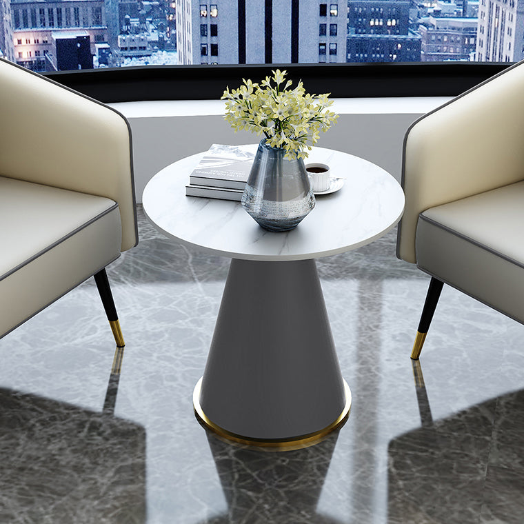 Round Table 23.6'' Dinette Table Traditional Luxury Dinner Room Table with Pedestal Casual Clearhalo ' dining_table' 'Dining Tables & Seating' 'Dining Tables' 'furn' 'furn_dining_table' 'Furniture' 'furniture_dining_table' 'Kitchen & Dining Furniture' 'kitchen&dining_furn' 'kitchen' 'kitchen_dining_table' 3979562