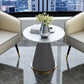 Round Table 23.6'' Dinette Table Traditional Luxury Dinner Room Table with Pedestal Casual Clearhalo ' dining_table' 'Dining Tables & Seating' 'Dining Tables' 'furn' 'furn_dining_table' 'Furniture' 'furniture_dining_table' 'Kitchen & Dining Furniture' 'kitchen&dining_furn' 'kitchen' 'kitchen_dining_table' 3979564