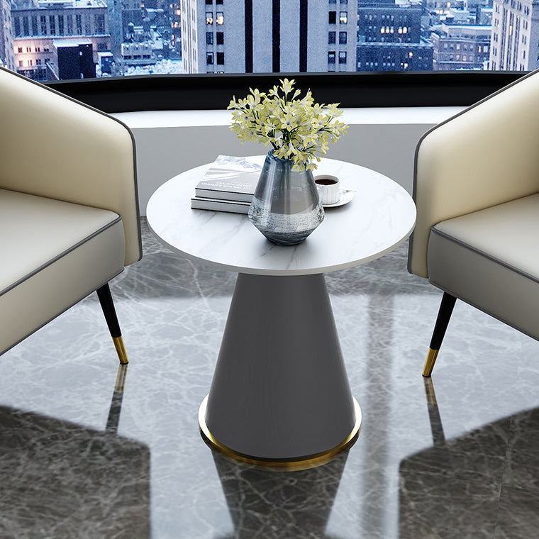 Round Table 23.6'' Dinette Table Traditional Luxury Dinner Room Table with Pedestal Casual Clearhalo ' dining_table' 'Dining Tables & Seating' 'Dining Tables' 'furn' 'furn_dining_table' 'Furniture' 'furniture_dining_table' 'Kitchen & Dining Furniture' 'kitchen&dining_furn' 'kitchen' 'kitchen_dining_table' 3979564