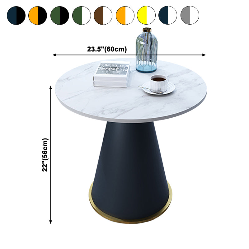 Round Table 23.6'' Dinette Table Traditional Luxury Dinner Room Table with Pedestal Casual Clearhalo ' dining_table' 'Dining Tables & Seating' 'Dining Tables' 'furn' 'furn_dining_table' 'Furniture' 'furniture_dining_table' 'Kitchen & Dining Furniture' 'kitchen&dining_furn' 'kitchen' 'kitchen_dining_table' 3979569