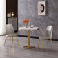 Marble Dining Table Single Pedestal Metallic Base Round Table for Home Clearhalo ' dining_table' 'Dining Tables & Seating' 'Dining Tables' 'furn' 'furn_dining_table' 'Furniture' 'furniture_dining_table' 'Kitchen & Dining Furniture' 'kitchen&dining_furn' 'kitchen' 'kitchen_dining_table' 3979572