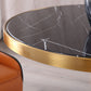 Marble Dining Table Single Pedestal Metallic Base Round Table for Home Clearhalo ' dining_table' 'Dining Tables & Seating' 'Dining Tables' 'furn' 'furn_dining_table' 'Furniture' 'furniture_dining_table' 'Kitchen & Dining Furniture' 'kitchen&dining_furn' 'kitchen' 'kitchen_dining_table' 3979578
