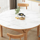 Modern Style Round Dinner Table White Sintered Stone Table with Wooden Base Clearhalo ' dining_table' 'Dining Tables & Seating' 'Dining Tables' 'furn' 'furn_dining_table' 'Furniture' 'furniture_dining_table' 'Kitchen & Dining Furniture' 'kitchen&dining_furn' 'kitchen' 'kitchen_dining_table' 3979590