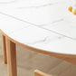 Modern Style Round Dinner Table White Sintered Stone Table with Wooden Base Clearhalo ' dining_table' 'Dining Tables & Seating' 'Dining Tables' 'furn' 'furn_dining_table' 'Furniture' 'furniture_dining_table' 'Kitchen & Dining Furniture' 'kitchen&dining_furn' 'kitchen' 'kitchen_dining_table' 3979592