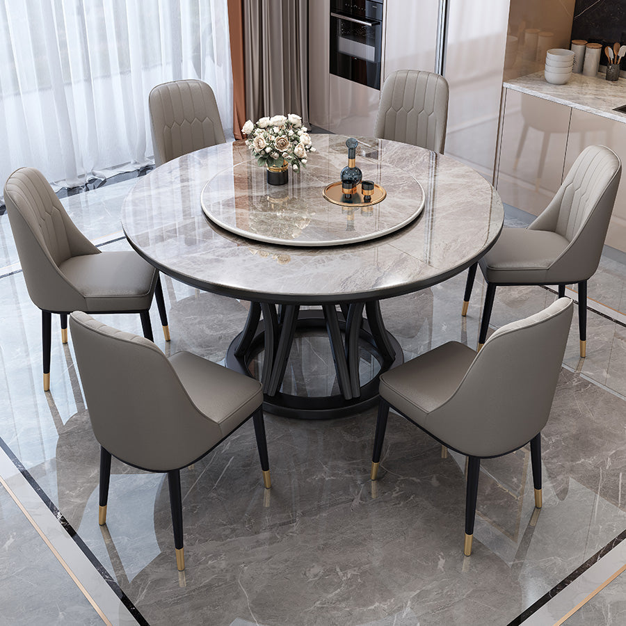 Simplicity Dining Table Ash Wood Single Pedestal Base Round Table for Home Clearhalo ' dining_table' 'Dining Tables & Seating' 'Dining Tables' 'furn' 'furn_dining_table' 'Furniture' 'furniture_dining_table' 'Kitchen & Dining Furniture' 'kitchen&dining_furn' 'kitchen' 'kitchen_dining_table' 3979612