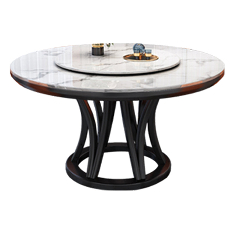 Simplicity Dining Table Ash Wood Single Pedestal Base Round Table for Home Marble Gray Clearhalo ' dining_table' 'Dining Tables & Seating' 'Dining Tables' 'furn' 'furn_dining_table' 'Furniture' 'furniture_dining_table' 'Kitchen & Dining Furniture' 'kitchen&dining_furn' 'kitchen' 'kitchen_dining_table' 3979613
