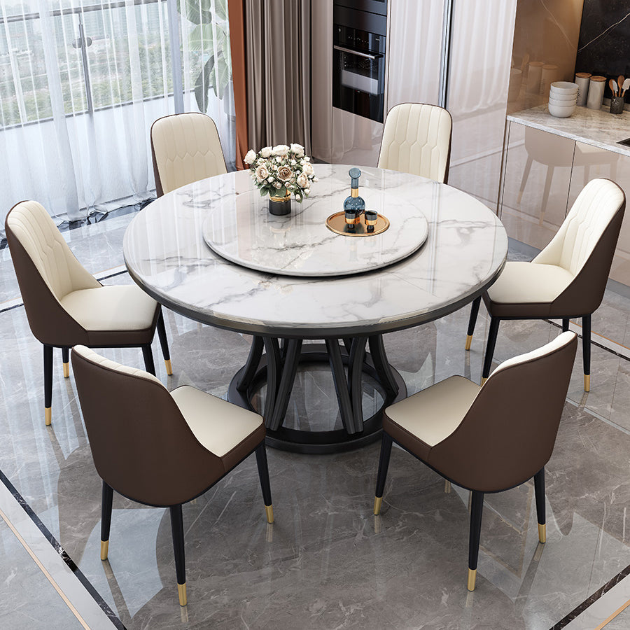 Simplicity Dining Table Ash Wood Single Pedestal Base Round Table for Home Clearhalo ' dining_table' 'Dining Tables & Seating' 'Dining Tables' 'furn' 'furn_dining_table' 'Furniture' 'furniture_dining_table' 'Kitchen & Dining Furniture' 'kitchen&dining_furn' 'kitchen' 'kitchen_dining_table' 3979615