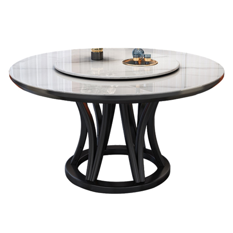 Simplicity Dining Table Ash Wood Single Pedestal Base Round Table for Home Stone Gray Clearhalo ' dining_table' 'Dining Tables & Seating' 'Dining Tables' 'furn' 'furn_dining_table' 'Furniture' 'furniture_dining_table' 'Kitchen & Dining Furniture' 'kitchen&dining_furn' 'kitchen' 'kitchen_dining_table' 3979617