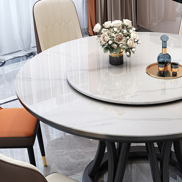 Simplicity Dining Table Ash Wood Single Pedestal Base Round Table for Home Clearhalo ' dining_table' 'Dining Tables & Seating' 'Dining Tables' 'furn' 'furn_dining_table' 'Furniture' 'furniture_dining_table' 'Kitchen & Dining Furniture' 'kitchen&dining_furn' 'kitchen' 'kitchen_dining_table' 3979619