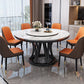 Simplicity Dining Table Ash Wood Single Pedestal Base Round Table for Home Marble White Clearhalo ' dining_table' 'Dining Tables & Seating' 'Dining Tables' 'furn' 'furn_dining_table' 'Furniture' 'furniture_dining_table' 'Kitchen & Dining Furniture' 'kitchen&dining_furn' 'kitchen' 'kitchen_dining_table' 3979621