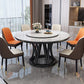 Simplicity Dining Table Ash Wood Single Pedestal Base Round Table for Home Stone White Clearhalo ' dining_table' 'Dining Tables & Seating' 'Dining Tables' 'furn' 'furn_dining_table' 'Furniture' 'furniture_dining_table' 'Kitchen & Dining Furniture' 'kitchen&dining_furn' 'kitchen' 'kitchen_dining_table' 3979622
