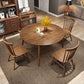 Rubber Wood Round Table for Restaurant Modern Dining Table in Nature/Walnut with 4 Legs Clearhalo ' dining_table' 'Dining Tables & Seating' 'Dining Tables' 'furn' 'furn_dining_table' 'Furniture' 'furniture_dining_table' 'Kitchen & Dining Furniture' 'kitchen&dining_furn' 'kitchen' 'kitchen_dining_table' 3979636