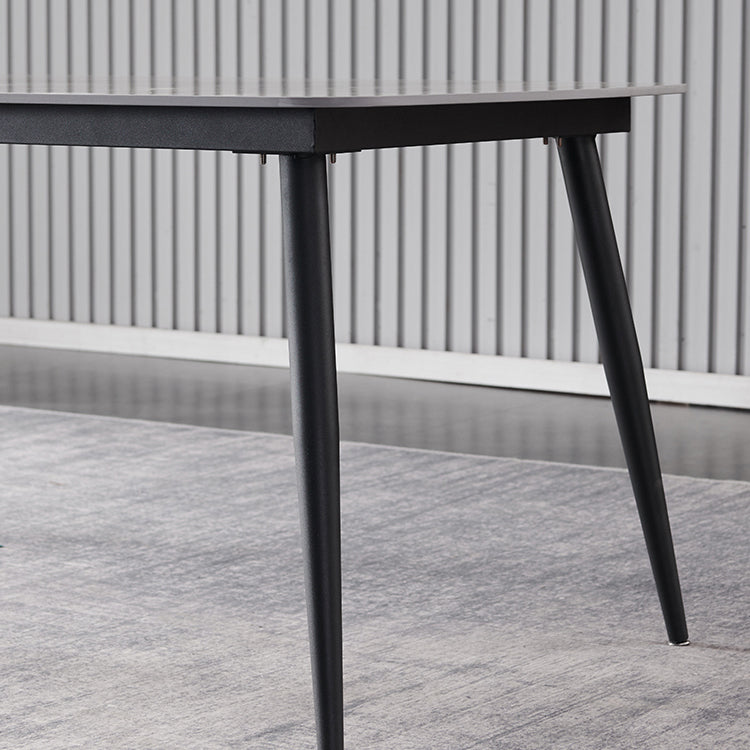 Industrial Style Home Sintered Stone Dining Table 4 Legs Carbon Steel Base Rectangle Table Clearhalo ' dining_table' 'Dining Tables & Seating' 'Dining Tables' 'furn' 'furn_dining_table' 'Furniture' 'furniture_dining_table' 'Kitchen & Dining Furniture' 'kitchen&dining_furn' 'kitchen' 'kitchen_dining_table' 3979656