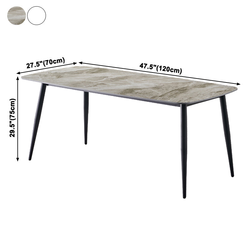 Industrial Style Home Sintered Stone Dining Table 4 Legs Carbon Steel Base Rectangle Table Clearhalo ' dining_table' 'Dining Tables & Seating' 'Dining Tables' 'furn' 'furn_dining_table' 'Furniture' 'furniture_dining_table' 'Kitchen & Dining Furniture' 'kitchen&dining_furn' 'kitchen' 'kitchen_dining_table' 3979659
