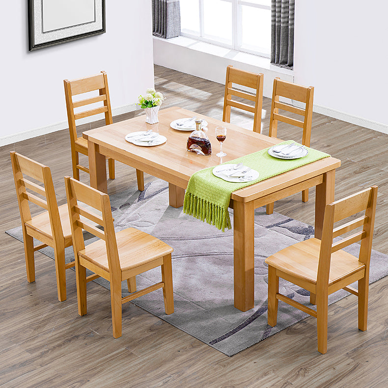 Rectangle Beech Wood Table in Nature Modern Dining Table with 4 Legs for Restaurant Clearhalo ' dining_table' 'Dining Tables & Seating' 'Dining Tables' 'furn' 'furn_dining_table' 'Furniture' 'furniture_dining_table' 'Kitchen & Dining Furniture' 'kitchen&dining_furn' 'kitchen' 'kitchen_dining_table' 3979664