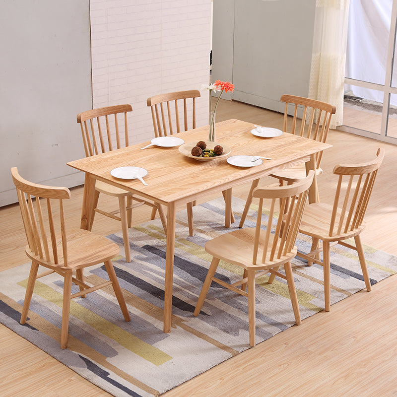 Rectangle Ash Wood Table in Nature/Walnut Modern Dining Table with 4 Legs for Restaurant Natural Without Chairs Clearhalo ' dining_table' 'Dining Tables & Seating' 'Dining Tables' 'furn' 'furn_dining_table' 'Furniture' 'furniture_dining_table' 'Kitchen & Dining Furniture' 'kitchen&dining_furn' 'kitchen' 'kitchen_dining_table' 3979699