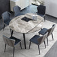 Simplicity Round Dining Room Table Sintered Stone Table with 4 Black Legs Clearhalo ' dining_table' 'Dining Tables & Seating' 'Dining Tables' 'furn' 'furn_dining_table' 'Furniture' 'furniture_dining_table' 'Kitchen & Dining Furniture' 'kitchen&dining_furn' 'kitchen' 'kitchen_dining_table' 3979716