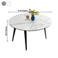 Simplicity Round Dining Room Table Sintered Stone Table with 4 Black Legs Clearhalo ' dining_table' 'Dining Tables & Seating' 'Dining Tables' 'furn' 'furn_dining_table' 'Furniture' 'furniture_dining_table' 'Kitchen & Dining Furniture' 'kitchen&dining_furn' 'kitchen' 'kitchen_dining_table' 3979726