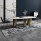 Oval Traditional Luxury Dining Table Sintered Stone Table with 3 Gold Legs Clearhalo ' dining_table' 'Dining Tables & Seating' 'Dining Tables' 'furn' 'furn_dining_table' 'Furniture' 'furniture_dining_table' 'Kitchen & Dining Furniture' 'kitchen&dining_furn' 'kitchen' 'kitchen_dining_table' 3979771