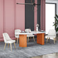Oval Sintered Stone Dining Table Modern Table in White with Metal Double Pedestal Base Clearhalo ' dining_table' 'Dining Tables & Seating' 'Dining Tables' 'furn' 'furn_dining_table' 'Furniture' 'furniture_dining_table' 'Kitchen & Dining Furniture' 'kitchen&dining_furn' 'kitchen' 'kitchen_dining_table' 3979788
