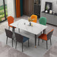 Rectangle Traditional Luxury Dining Table Sintered Stone Table with 4 Black Legs White Without Chairs Clearhalo ' dining_table' 'Dining Tables & Seating' 'Dining Tables' 'furn' 'furn_dining_table' 'Furniture' 'furniture_dining_table' 'Kitchen & Dining Furniture' 'kitchen&dining_furn' 'kitchen' 'kitchen_dining_table' 3979795
