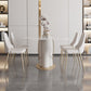 Rectangle Traditional Luxury Dining Table Sintered Stone Table with Pedestal Base Clearhalo ' dining_table' 'Dining Tables & Seating' 'Dining Tables' 'furn' 'furn_dining_table' 'Furniture' 'furniture_dining_table' 'Kitchen & Dining Furniture' 'kitchen&dining_furn' 'kitchen' 'kitchen_dining_table' 3979819