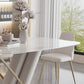Rectangle Traditional Luxury Dining Table Sintered Stone Table with Pedestal Base Clearhalo ' dining_table' 'Dining Tables & Seating' 'Dining Tables' 'furn' 'furn_dining_table' 'Furniture' 'furniture_dining_table' 'Kitchen & Dining Furniture' 'kitchen&dining_furn' 'kitchen' 'kitchen_dining_table' 3979824