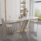 Rectangle Traditional Luxury Dining Table Sintered Stone Table with Pedestal Base Clearhalo ' dining_table' 'Dining Tables & Seating' 'Dining Tables' 'furn' 'furn_dining_table' 'Furniture' 'furniture_dining_table' 'Kitchen & Dining Furniture' 'kitchen&dining_furn' 'kitchen' 'kitchen_dining_table' 3979826