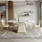 Rectangle Traditional Luxury Dining Table White Sintered Stone Table with Pedestal Base Clearhalo ' dining_table' 'Dining Tables & Seating' 'Dining Tables' 'furn' 'furn_dining_table' 'Furniture' 'furniture_dining_table' 'Kitchen & Dining Furniture' 'kitchen&dining_furn' 'kitchen' 'kitchen_dining_table' 3979838