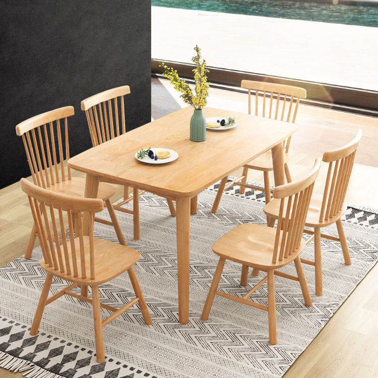 Simplicity Rectangle Dining Table Oak Solid Wood Table with 4 Legs for Dining Room Clearhalo ' dining_table' 'Dining Tables & Seating' 'Dining Tables' 'furn' 'furn_dining_table' 'Furniture' 'furniture_dining_table' 'Kitchen & Dining Furniture' 'kitchen&dining_furn' 'kitchen' 'kitchen_dining_table' 3979858