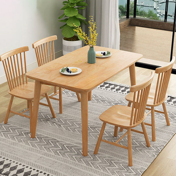 Simplicity Rectangle Dining Table Oak Solid Wood Table with 4 Legs for Dining Room Clearhalo ' dining_table' 'Dining Tables & Seating' 'Dining Tables' 'furn' 'furn_dining_table' 'Furniture' 'furniture_dining_table' 'Kitchen & Dining Furniture' 'kitchen&dining_furn' 'kitchen' 'kitchen_dining_table' 3979862