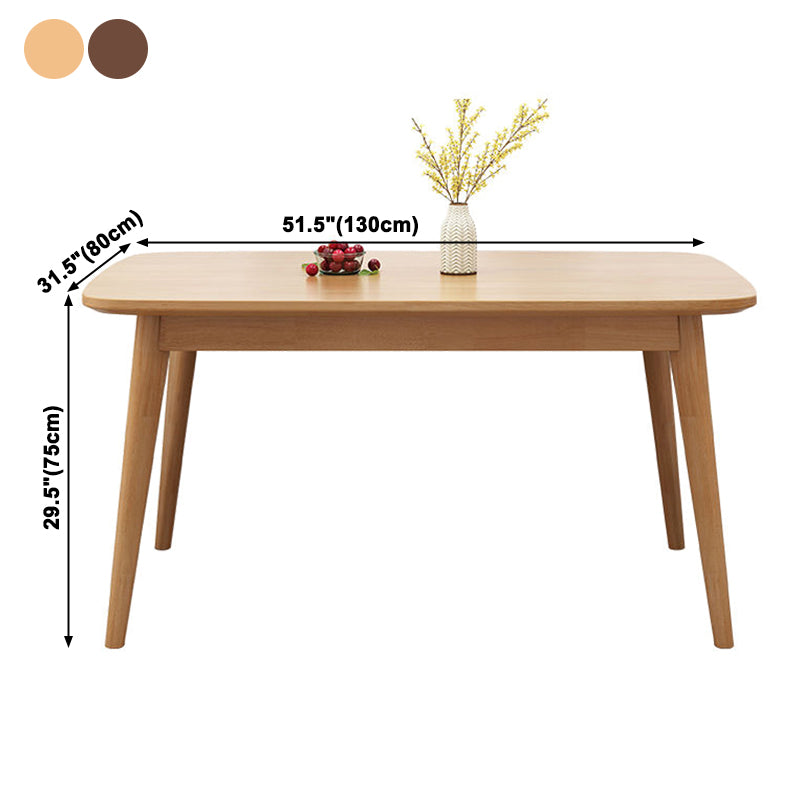 Simplicity Rectangle Dining Table Oak Solid Wood Table with 4 Legs for Dining Room Clearhalo ' dining_table' 'Dining Tables & Seating' 'Dining Tables' 'furn' 'furn_dining_table' 'Furniture' 'furniture_dining_table' 'Kitchen & Dining Furniture' 'kitchen&dining_furn' 'kitchen' 'kitchen_dining_table' 3979865