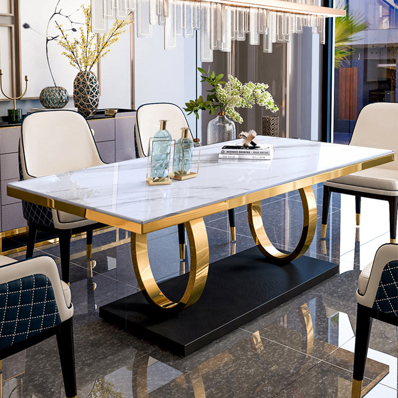 Rectangle Traditional Luxury Dining Table Sintered Stone Table with Trestle Base for Dining Room Clearhalo ' dining_table' 'Dining Tables & Seating' 'Dining Tables' 'furn' 'furn_dining_table' 'Furniture' 'furniture_dining_table' 'Kitchen & Dining Furniture' 'kitchen&dining_furn' 'kitchen' 'kitchen_dining_table' 3979869