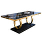 Traditional Luxury Rectangle Dining Table Sintered Stone Table with Trestle Base for Dining Room Black Without Chairs Clearhalo ' dining_table' 'Dining Tables & Seating' 'Dining Tables' 'furn' 'furn_dining_table' 'Furniture' 'furniture_dining_table' 'Kitchen & Dining Furniture' 'kitchen&dining_furn' 'kitchen' 'kitchen_dining_table' 3979919