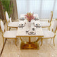 Traditional Luxury Marble Dining Table Rectangle Table with Metal Base in Gold Clearhalo ' dining_table' 'Dining Tables & Seating' 'Dining Tables' 'furn' 'furn_dining_table' 'Furniture' 'furniture_dining_table' 'Kitchen & Dining Furniture' 'kitchen&dining_furn' 'kitchen' 'kitchen_dining_table' 3979935